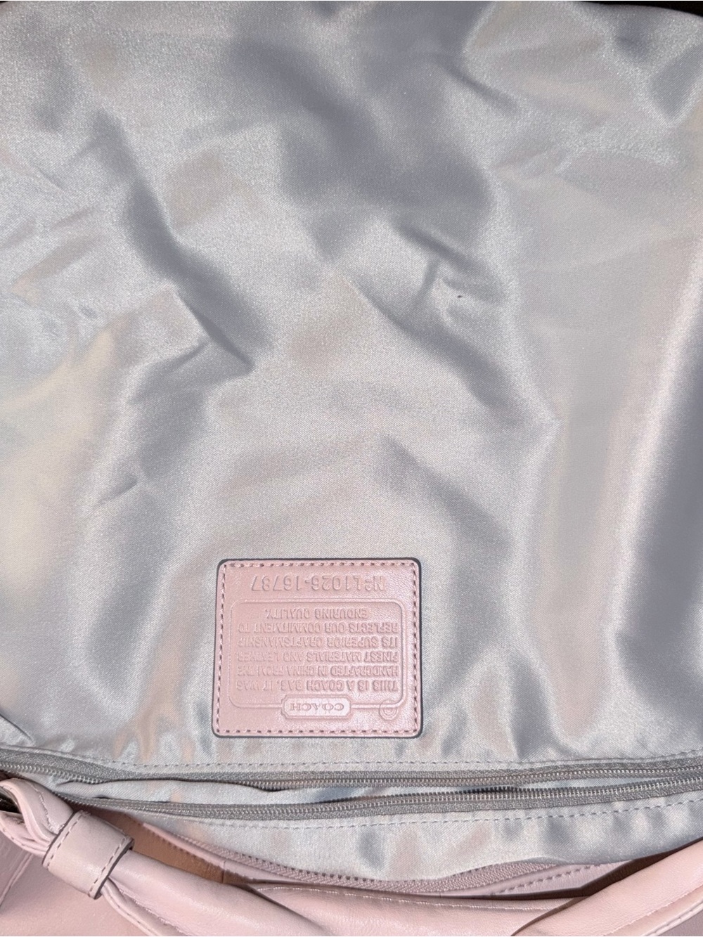 Coach 16787 Soft Pale Pink Leather Shoulder Bag with Chain Detail - Picture 14 of 15